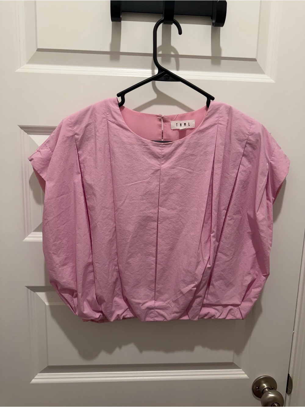 THML Light Pink Blouson Short-Sleeve Top